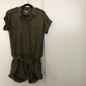 Burberry Brit Green Romper w/ Epaulets